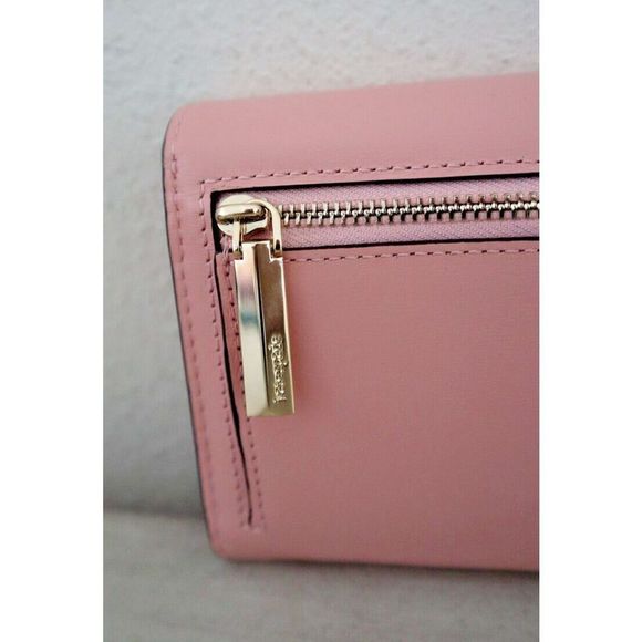Kate Spade K4499 Coral Gable Pink Leather Lovitt Flap Continental Wallet $228 - Picture 7 of 14